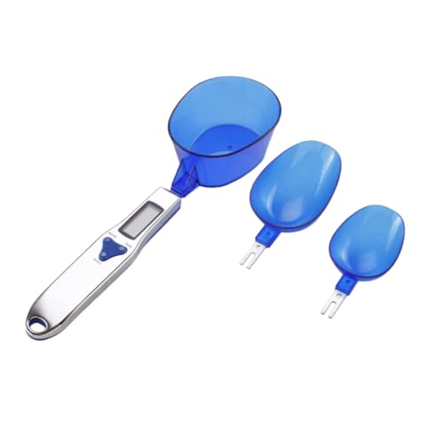 ROMISBABA Báscula Digital de Cuchara Azul con Pantalla LCD para Medir Ingredientes Cocina Precisión Gramos Onzas Quilates Quilates