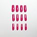 Hot Pink Press On Nails Medium Long Square, Xcreando Medium Coffin Nails Acrylic Press ons Glue on Nails Long Length, Solid Color Fake Nail for Women, Natural Thick Artificial Nail Stick on, Neon Pink