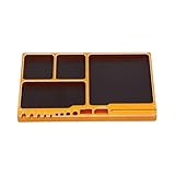 Helilyco Magnetische Schraubenablage, Werkzeug-Organizer aus Aluminiumlegierung, für ferngesteuerte Autos, Flugzeuge, Hubschrauber, Schiffe und Panzer, Schwarz