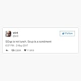 Magnet Dril Tweet - Soup is A Condiment Viny Magnetic Bumper Sticker 5'