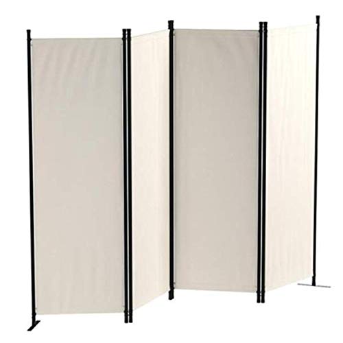 Ecolinear 4 Panel Room Divider Folding Screen Home Office Dorm Indoor Decor Privacy Accents (White)