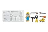 Silikomart | Silikonform für Zuckermasse WORKER MAN, Form für Tortendekorationen, Thema Prinz, Maße 156 x 76 x 24 mm