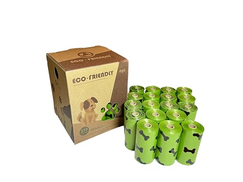 Image of Compostable Dog Poop Bags, Earth-Friendly 9x13 Inches Pack of 270 Rolls, 100% Leak Proof and Extra-Thick
