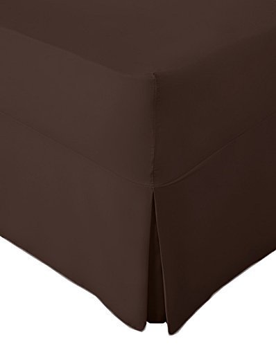 R&Z Extra Deep Non Iron Percale 180 Thread Count Fitted Valance Sheet Pleated (Chocolate, Single) โ image 1
