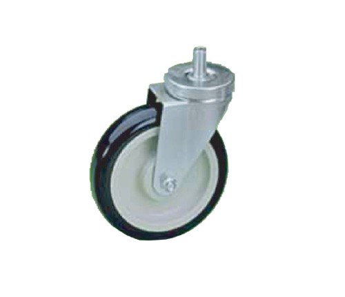 Medium Duty 3" Threaded Stem Caster with Black Rubber Wheel