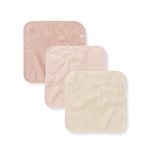 Image of Burt's Bees Baby Infant Washcloths, 100% Organic Cotton, Soft and Super Absorbent Knit Terry & Woven Terry Wash Cloth
