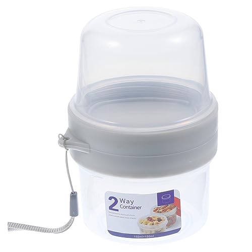 SAFIGLE ポータブル二重層鮮度保持カップ 150ml×2 ヨーグルト フルーツ保存容器 食品密封ボックス 朝食 スナック用 冷蔵庫整理に