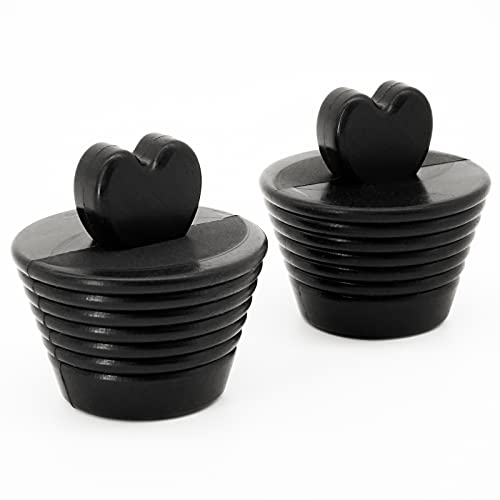 Bathtub Stopper, 2 Pack Universal Tub Stopper, Silicone Bathtub Stopper Bathtub Drain Stopper Plug for Kitchen Bathtub Sink Drains (Black)