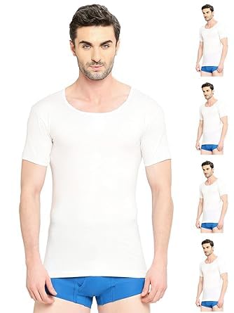 Image of VIP Supreme Men's 100% Combed Cotton White Vest | Moisture Absorbent Inner wear Combo for Men