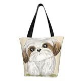 [NEXEAR] エコバッグ 買い物バッグ 萌え シーズー 犬 人気 防水 大容量 買い物バッグ 繰り返し可 防水 軽量 ポケットサイズ コンビニ用 人気 グッズ 雑貨 アニメ
