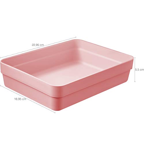 Organizador De Gaveta Ou Organizador De Maquiagem Multiuso G Rosa Quartzo