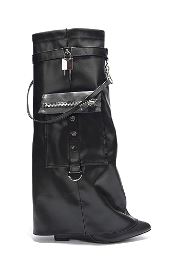 Cape Robbin Knee-High Boots for Women: Wedge Heel, Zipper Closure, Black, Size 5.5-11