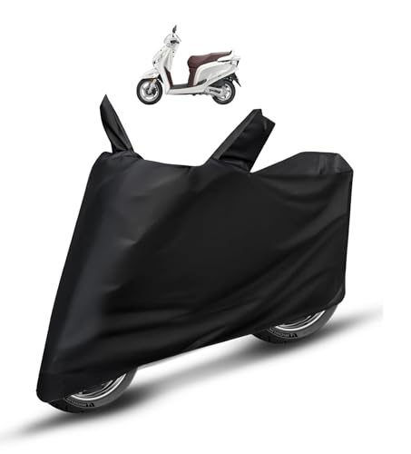 Image of Auto Hub Scooty Cover Compatible with Aviator with Mirror Pocket, Dustproof, Heat Resistant, Triple Stitched, Aviator Scooty Cover- Plain Black