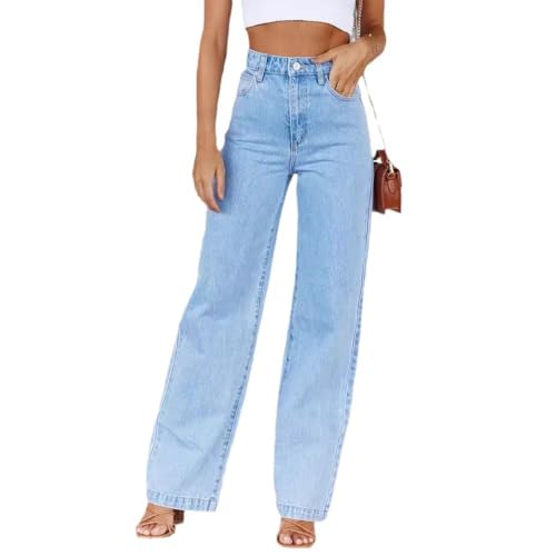 Women's Wide Leg Jeans High Waisted Strechy Baggy Loose Boyfriend Denim Pants2