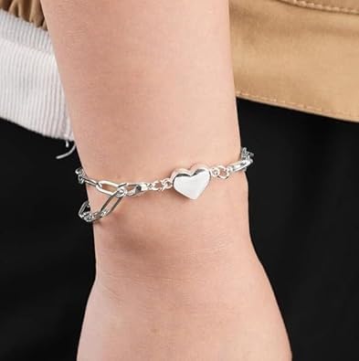 Silver Heart Double Lobster Clasp, DIY Jewelry Making Necklace Bracelet Extender, Crafts for Bracelet Necklace Clasps and Closures - Image 2