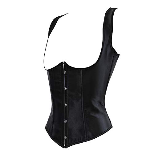Frawirshau Waist Cincher Corset Women's Gothic Underbust Corset Bustier Vest Top Small Black 2Xl #TOP1