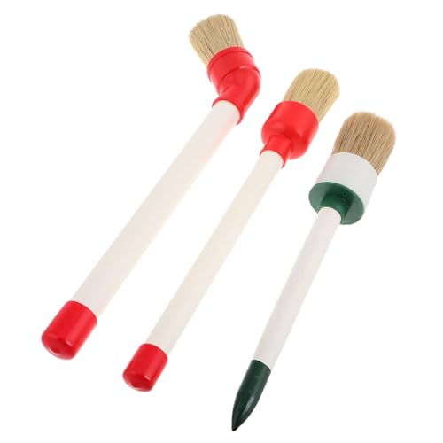 SOIMISS 3 Piezas Cepillos Aplicadores de Grasa para Neumáticos con Cabezal Redondo y Curvo Diseño Ergonómico y Resistente para Montaje y Limpieza de Ruedas Bicicletas Motos y Coches