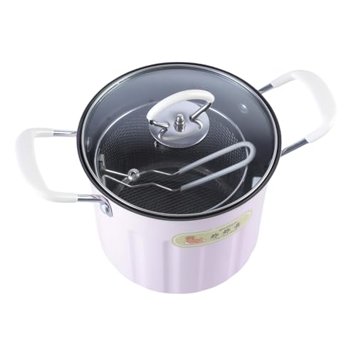 HOOLRZI Utensilios de cocina en miniatura para dormitorios y oficinas, ollas pequeñas de bajo consumo con agarre cómodo y cacerola antiadherente