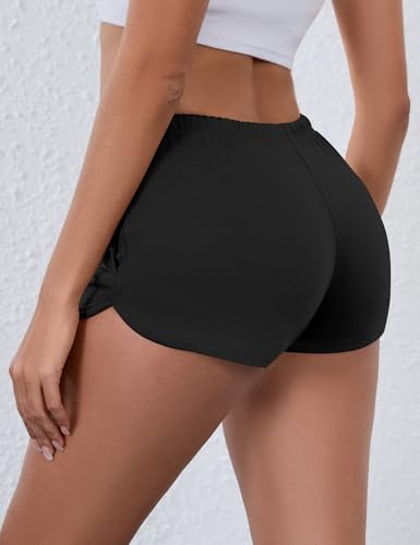 IECCP Sweat Shorts Women Comfy Workout Athletic Dolphin Shorts Low Rise Lounge Pajama Mini Shorts with Drawstring and Pockets2