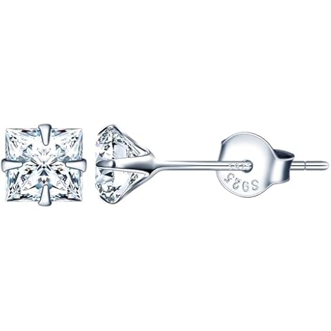 MicLee Elegant 4mm Silver Zircon Earrings Cover