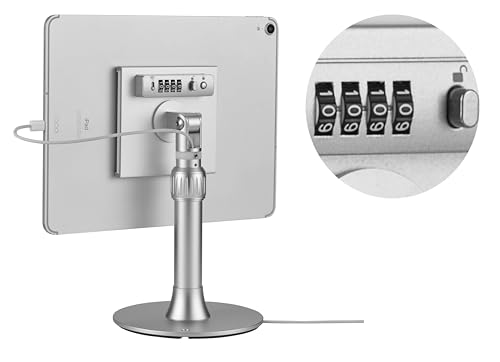 Soporte del iPad para quiosco antirrobo, bloqueo de contraseña editable, soporte de exhibición y soporte de tableta de punto de venta al por menor seguro, para tabletas de 6