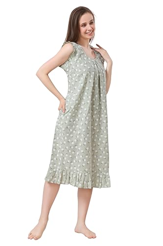 Image of Women's Viscose Blend Comfort Short Nighty with Side Pockets | Soft Printed Short Night Dress for Everyday Wear | Easy to Wear (CS5001)