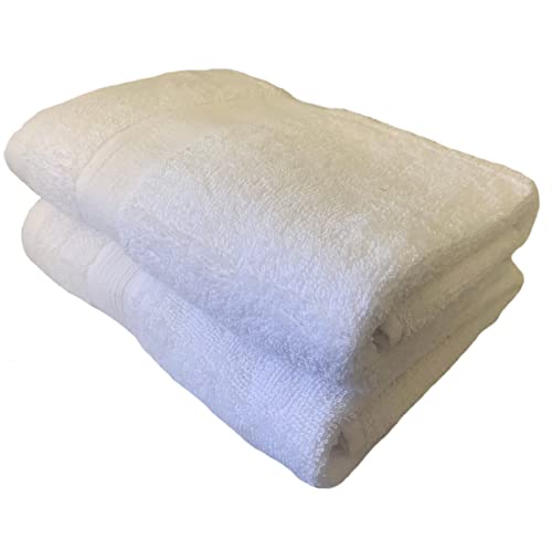 Handtücher 2er Set, 55% Baumwolle, 45% Bambus, 50cm x 90cm Badezimmer oder Küchentuch, sehr weich, flauschig & saugfähig, schnell trocknende Handtücher (Weiß) Cover