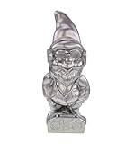 Kremers Schatzkiste Gartenzwerg Cool Silber Edition 34 cm PVC Garten Figur