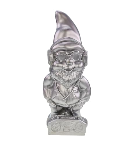 Kremers Schatzkiste Gartenzwerg Cool Silber Edition 34 cm PVC Garten Figur