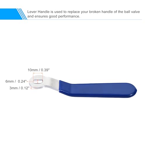 sourcing map Hebelgriff Eisen verchromt Ersatz mit Kunststoffgriff Blau für DN25 Kugelhahn