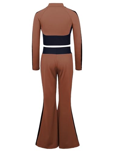 Tenue danse jazz filles exercice ensemble sport brun extensible - 4