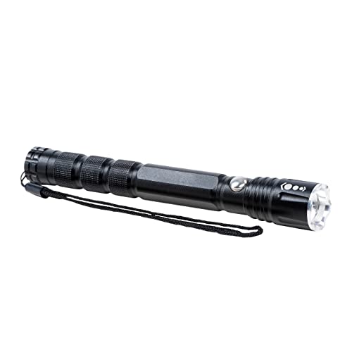 MAUL LED-Taschenlampe MAULdion – outdoor-taugliche und leichte LED Taschenlampe – helle Taschenlampe mit Handschlaufe, hoher Leuchtweite und Spritzwasserschutz (IPX4) – schwarz