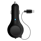Cellet USB-C (Type-C) Retractable Car Charger, Fast Car Charger Compatible for iPhone 15, Samsung Galaxy Smartphones, LG Motorola Moto Google Pixel (USB-C 15 Watt)