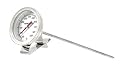 PIC Gauge B2B8-R-CLIP 2” Dial Size, 50/550°F, 8" Stem Length, All Stainless Steel with Stainless Steel Clip, Bimetal Thermometer