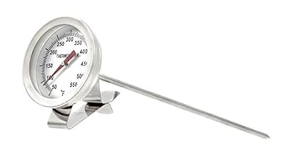 PIC Gauge B2B8-R-CLIP 2” Dial Size, 50/550°F, 8" Stem Length, All Stainless Steel with Stainless Steel Clip, Bimetal Thermometer