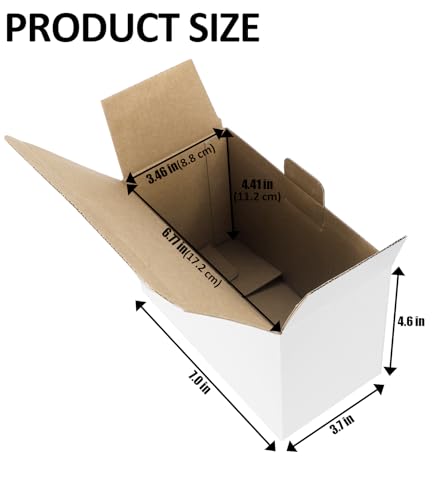 Ceozon Kleine Versandkartons, 17,8 x 9,4 x 11,7 cm, weiße Wellpappe, Verpackungskartons für Geschäftsverpackung, Versand, Geschenkbox, 10 Stück