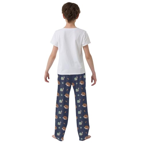 Snail Hedgehog Boys Long Pants Soft Trousers Elastic Waist Kids Lounge Bottoms with Pockets S-XL3