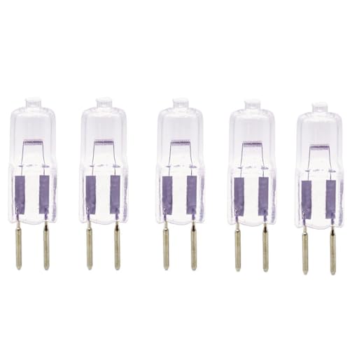 UGEFKMQ Alogene Capsula Lampadine G5.3 24V 35W Trasparente Lampadina Alogena GU5.3 Base a doppio ago Bianco Caldo 2700k Dimmerabile 5Pc 250W