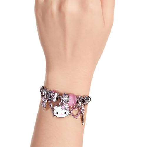 Hello Jewelry Bracelet Charms Braclet, Kawaii Pink Kitty Bangle Women Matching Accessories, for Teen Graduation Birthday Gifts Stuff3