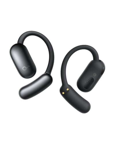Par de fones de ouvido esportivos Anker soundcore AeroFit 2 na cor preta com design open-ear e ganchos ajustáveis
