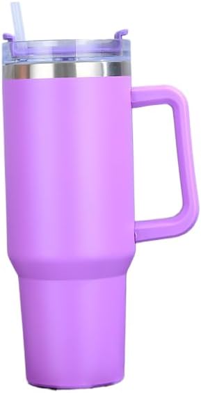 40 oz Tumbler with Handle，Stanley Cup Accessories Include，Insulated Cup Reusable Stainless Steel 304 Water Bottle Mug Cups as a Birthday Gifts For Women Men Friend Coworker (#1浅紫), bwb01