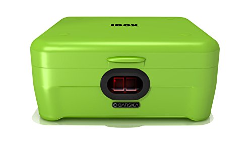 Barska AX12458 iBox Dual Biometric Secure Device Lock Box Security Safe, Green, Standard
