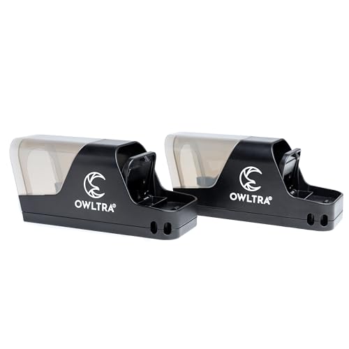 Image of OWLTRA in- /Outdoor Safe Extra Large Plastic Tunnel Snap Rat Trap 2PCS, Instant Kill Rodent Snap Trap with Clear Tunnel Entry, Touch-Free Release, and Powerful Snap, Black