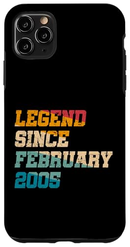 Carcasa para iPhone 11 Pro Max 20 años leyenda desde febrero de 2005 divertido cumpleaños número 20