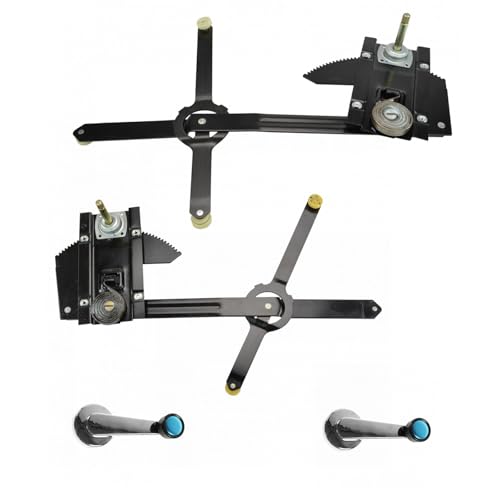 TRQ Front Manual Window Regulator Kit Window Crank Handle Compatible with 81-91 Chevrolet GMC GM1350101 GM1351101 GM1354104