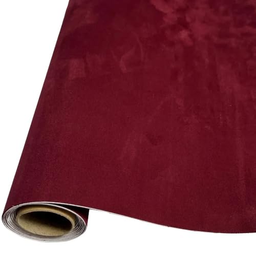 Tissu ciel de toit daim bordeaux pour personnalisation auto DIY