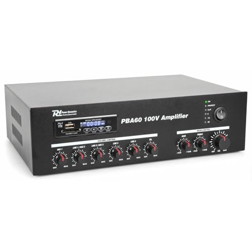 Power Dynamics PBA60 100 Volt Verstärker 60 W MP3-speler, tuner und Bluetooth