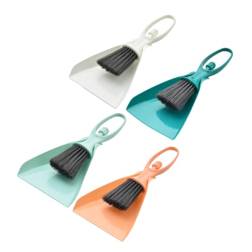 Unomor 4 Sets Desktop Cleaning Tools Dustpan Broom Cleaning Scrub Brush The Car Desk Cleaner Brush Small Sweeping Countertop Brush Dust Pan Car Cleaning Brush Interior Detailing Brush Pp