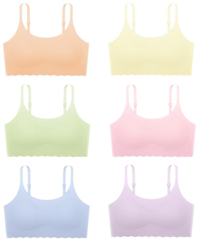 Finihen Girls Training Bra Seamless Sports Bra No Show for Teen Girl Size 10-12 Years Mixed Color.