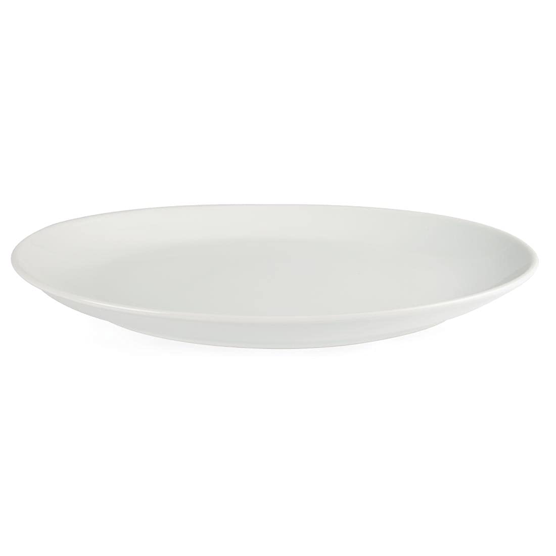 Olympia Assiette creuse ovale Whiteware 500 mm, blanche, porcelaine super vitrifiée, Passe au four et microondes, au lave vaisselle et au congélateur, Empilable, certifié BS4034, CC892